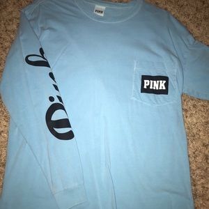 Victoria Secret PINK: Blue long sleeve tee